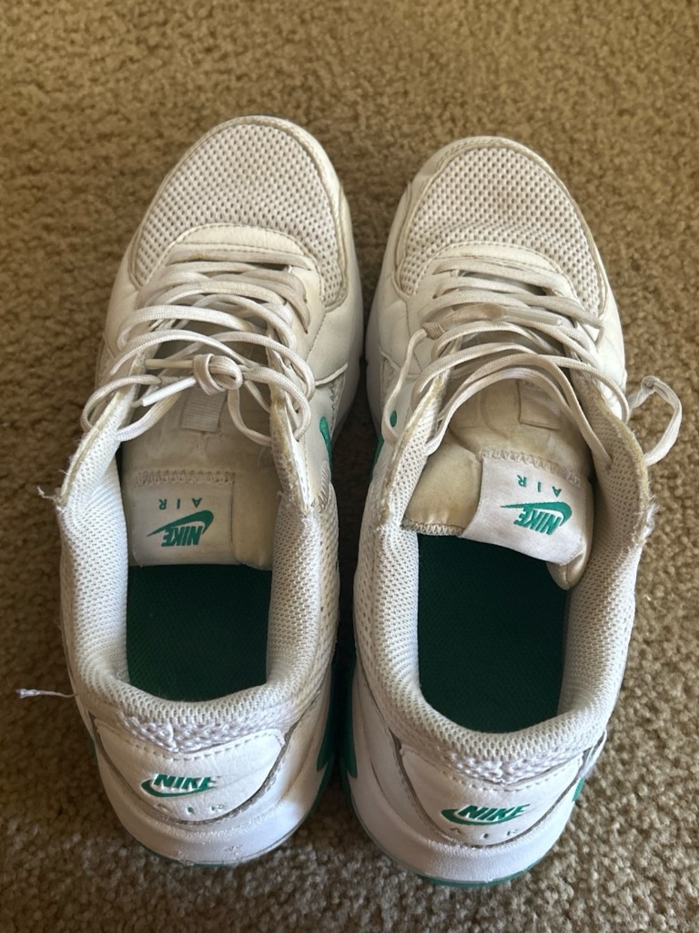 Nike Men’s White Sneakers with Teal Accents